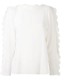 Белая шелковая блузка от Fendi