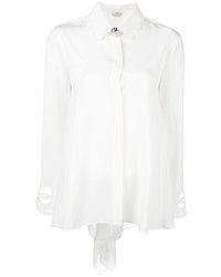 Белая шелковая блузка от Fendi