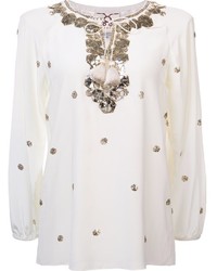 Белая шелковая блузка от Figue