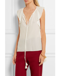 Белая шелковая блузка от Chloé