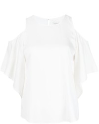 Белая шелковая блузка от Halston