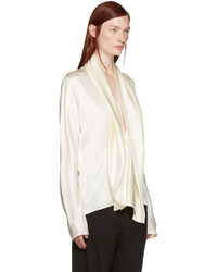 Белая шелковая блузка от Haider Ackermann