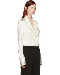 Белая шелковая блузка от Haider Ackermann