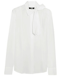 Белая шелковая блузка от Karl Lagerfeld