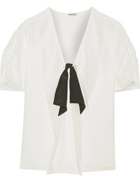 Белая шелковая блузка от Miu Miu