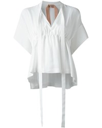 Белая шелковая блузка от No.21