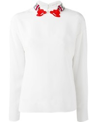 Белая шелковая блузка от Olympia Le-Tan