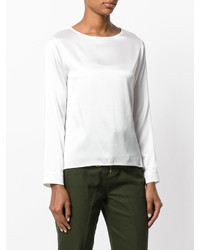 Белая шелковая блузка от Eleventy