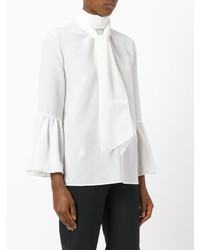 Белая шелковая блузка от Fendi