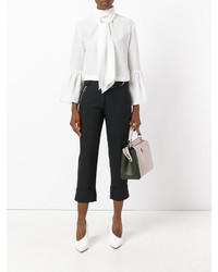 Белая шелковая блузка от Fendi