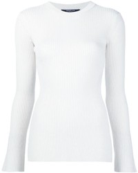 Белая шелковая вязаная блузка от Derek Lam