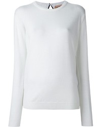 Белая шелковая вязаная блузка от No.21