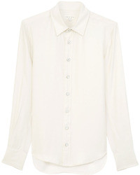 Белая шелковая классическая рубашка
