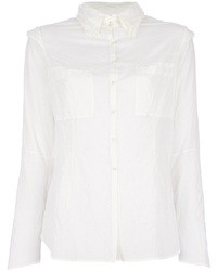 Женская белая шелковая классическая рубашка от And A