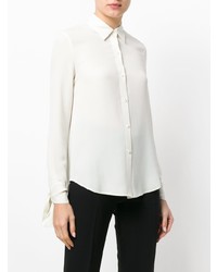 Женская белая шелковая классическая рубашка от Theory
