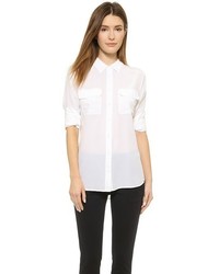 Женская белая шелковая классическая рубашка от Equipment