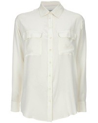 Женская белая шелковая классическая рубашка от Equipment