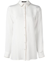 Женская белая шелковая классическая рубашка от Etro