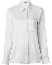 Женская белая шелковая классическая рубашка от Jil Sander