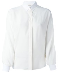 Женская белая шелковая классическая рубашка от Lanvin