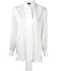 Женская белая шелковая классическая рубашка от Lanvin