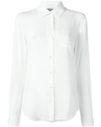 Женская белая шелковая классическая рубашка от Moschino