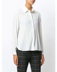 Женская белая шелковая классическая рубашка от Le Tricot Perugia