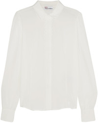 Женская белая шелковая классическая рубашка от RED Valentino