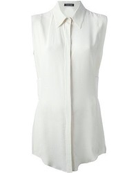 Женская белая шелковая рубашка без рукавов от Damir Doma