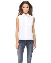 Женская белая шелковая рубашка без рукавов от Rag and Bone