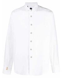 Мужская белая шелковая рубашка с длинным рукавом от Billionaire