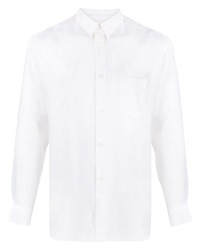 Мужская белая шелковая рубашка с длинным рукавом от Comme Des Garcons SHIRT