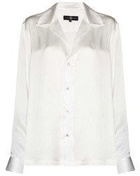 Мужская белая шелковая рубашка с длинным рукавом от Edward Crutchley