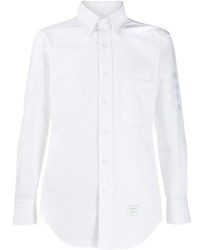 Мужская белая шелковая рубашка с длинным рукавом от Thom Browne