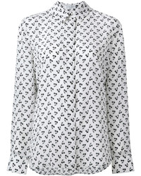 Женская белая шелковая рубашка с принтом от Altuzarra