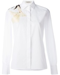 Женская белая шелковая рубашка с принтом от Valentino