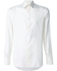 Мужская белая шелковая рубашка от Alexander McQueen