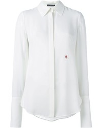 Женская белая шелковая рубашка от Alexander McQueen