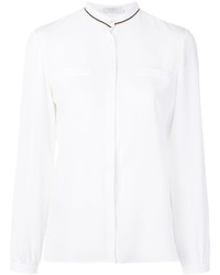 Женская белая шелковая рубашка от Barba