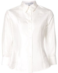 Женская белая шелковая рубашка от Carolina Herrera