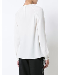 Женская белая шелковая рубашка от Derek Lam