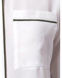 Женская белая шелковая рубашка от Kenzo