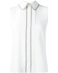 Женская белая шелковая рубашка от Emporio Armani