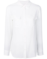 Женская белая шелковая рубашка от Equipment