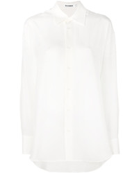Женская белая шелковая рубашка от Jil Sander