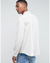 Мужская белая шелковая рубашка от Weekday