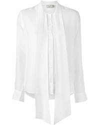 Женская белая шелковая рубашка от MAISON KITSUNE