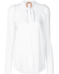 Женская белая шелковая рубашка от No.21