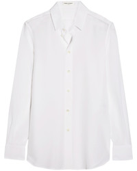 Женская белая шелковая рубашка от Saint Laurent