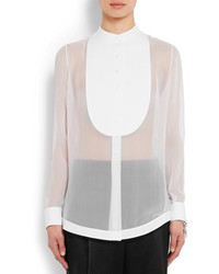 Женская белая шелковая рубашка от Givenchy